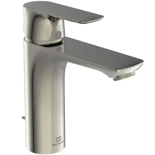 Waschbeckenarmatur aus Edelstahl mit einem solchen Design, dass sie einfach zu bedienen ist. Marke Ideal Standard, geeignet für moderne Badezimmerumgebungen.